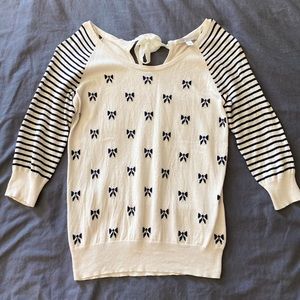 Lauren Conrad Bow/Stripe Sweater